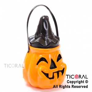 CARAMELERA CALABAZA CON TAPA NARANJA HALLOWEEN x 1